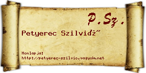 Petyerec Szilvió névjegykártya